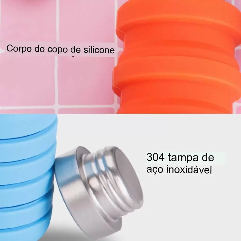 GARRAFA RETRÁTIL - de Silicone e Dobrável